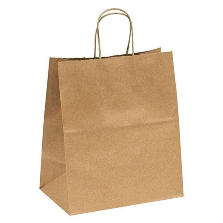 Bükülmüş kağıt saplı kraft kağıt torba